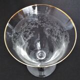 Verre à eau en cristallin gravé bordure or