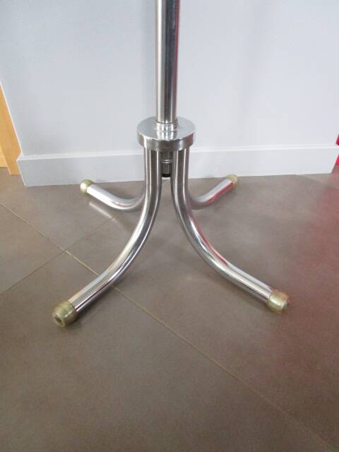 80s chrome metal coat rack