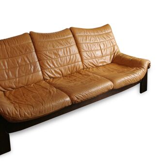 Sofa 3 places leather Tan