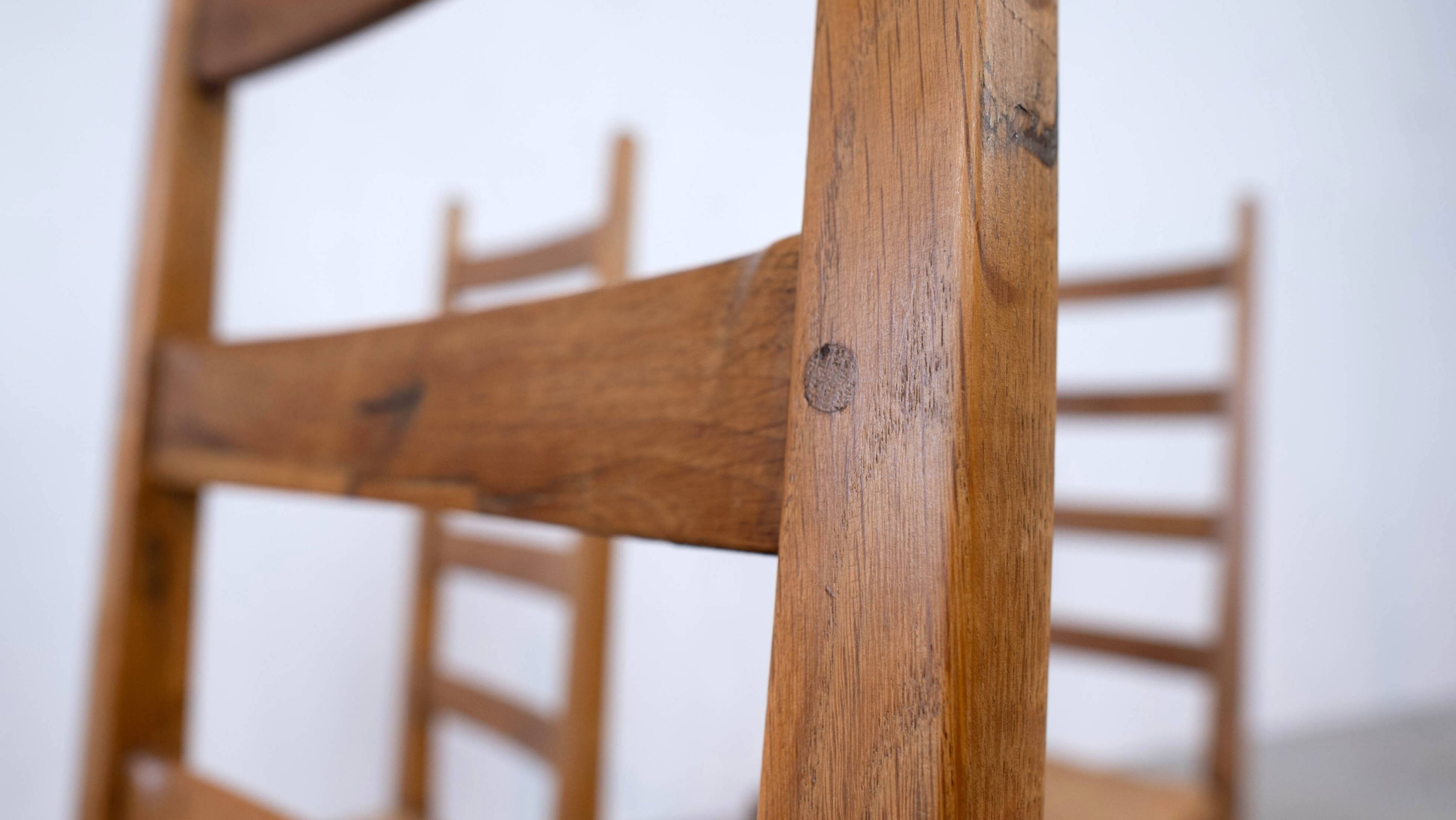 Set of six high back French dining chairs