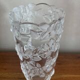 Molded glass vase with rose decor