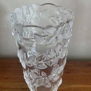 Molded glass vase with rose decor