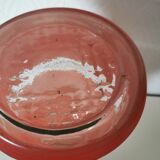 vase en verre peint , aspect granité rouge et doré