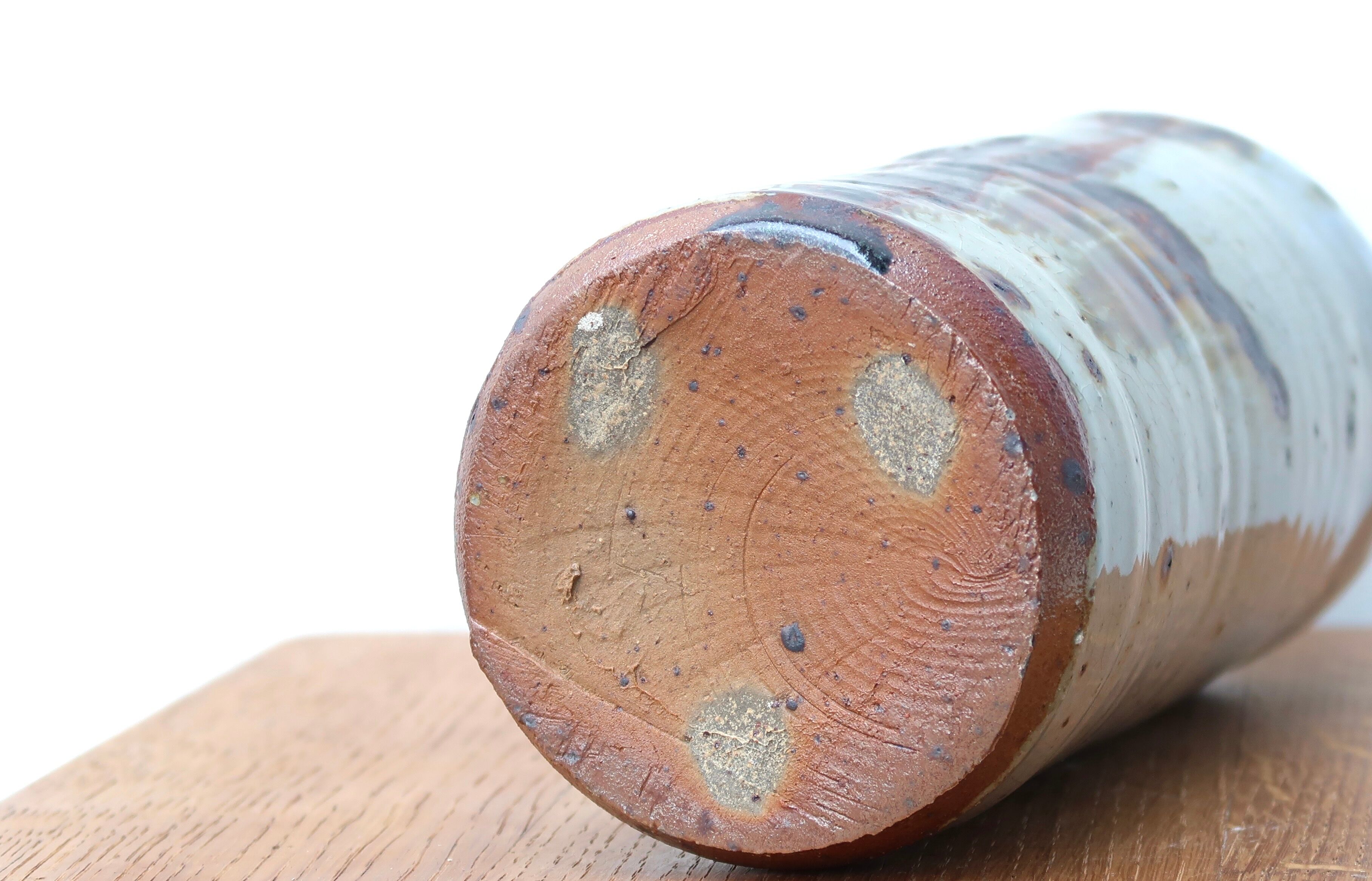 Stoneware bottle vase, abstract décor, 70s