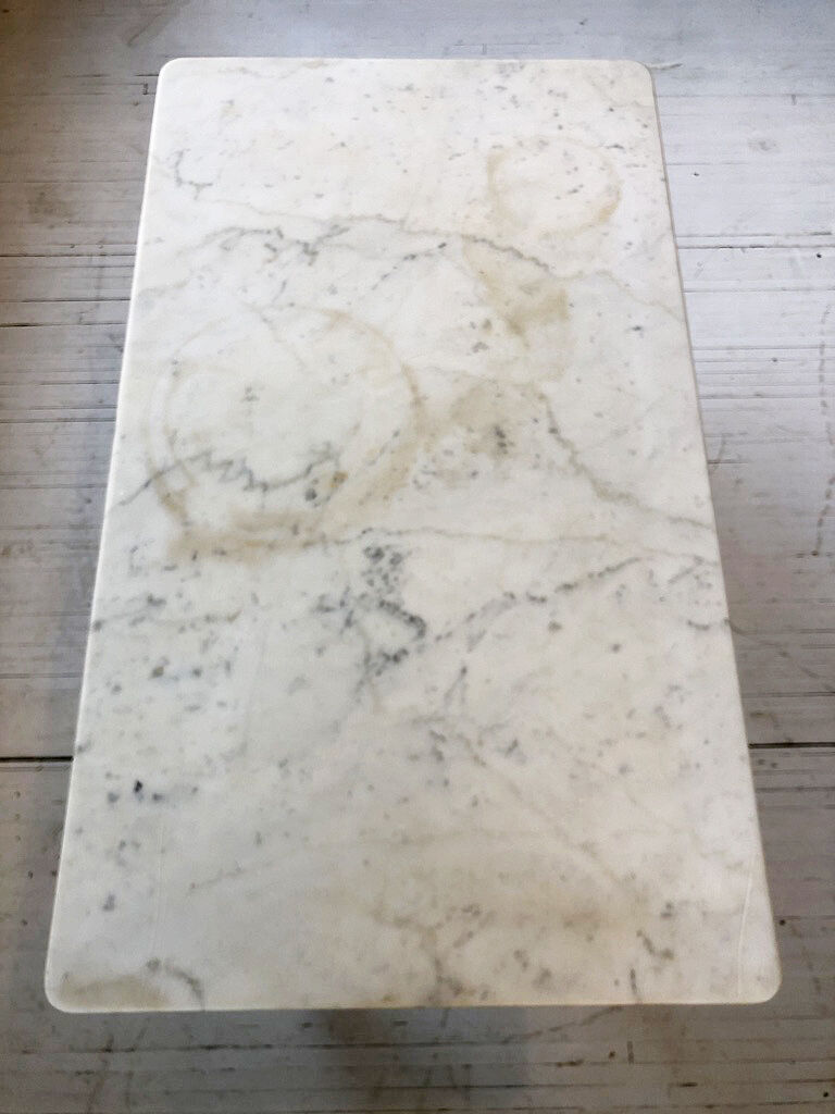 Oak and marble farm table