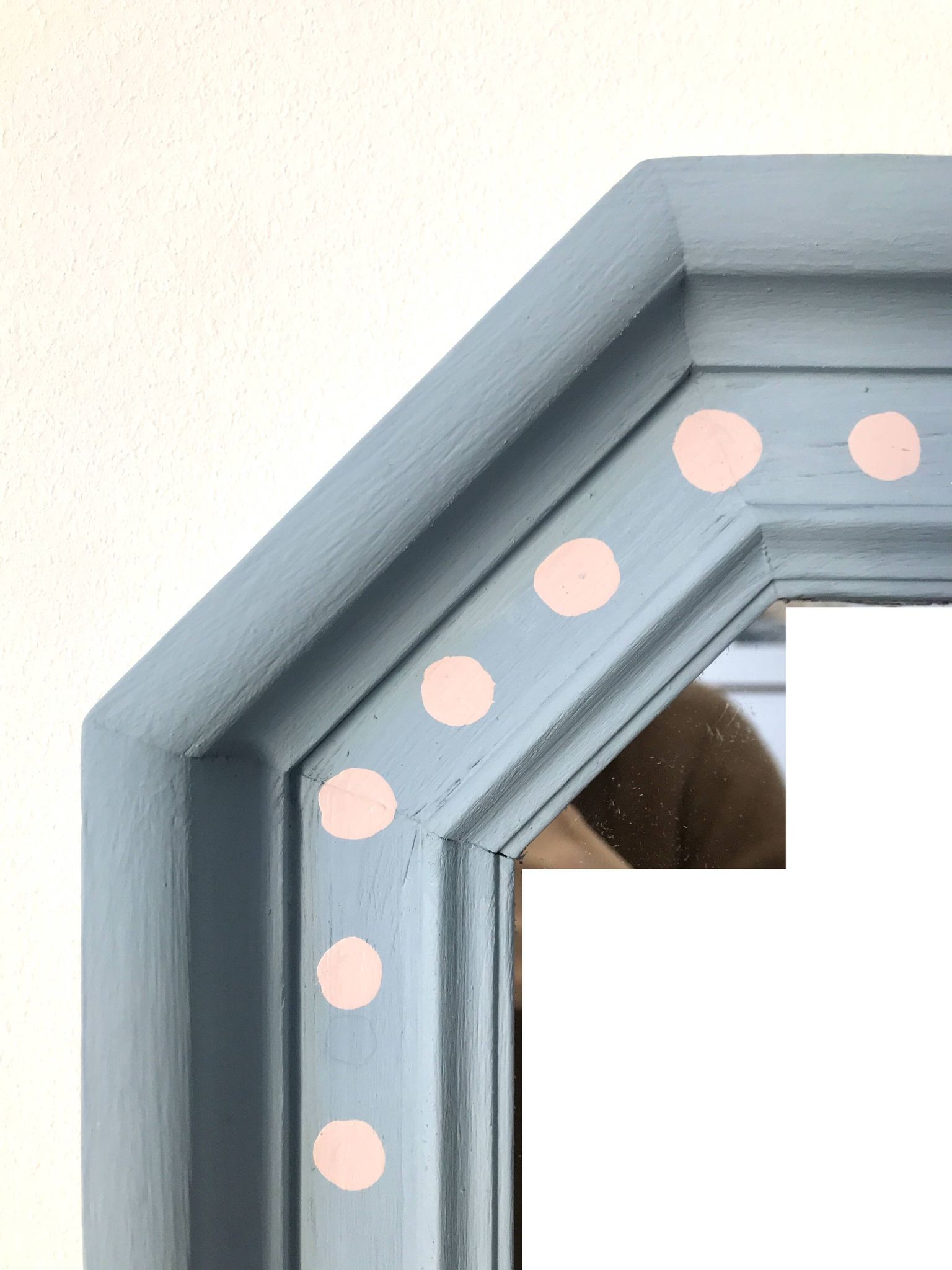 Painted wooden mirror, Folk Art patterns - 72 x 41.5 cm