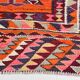 Burgundy & Orange Vintage Kilim Runner Rug, 92x292Cm