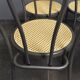 Bistro chairs, imitation cane seat.