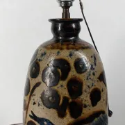 Art Deco Lamp in Stoneware with Blue Birds – Atelier Primavera, circa 1930