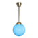 A pendant lamp with a blue glass shade, 1940s.