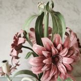 Lustre iron and painted sheet flowers camellias