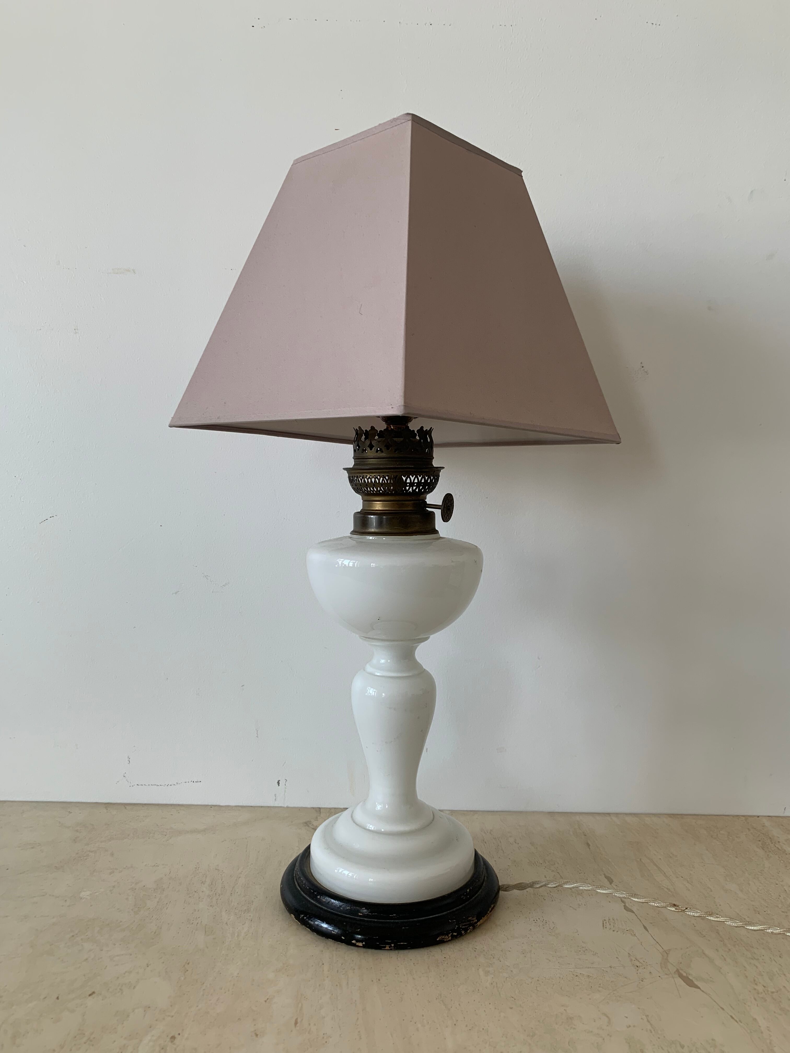 Antique opaline table lamp