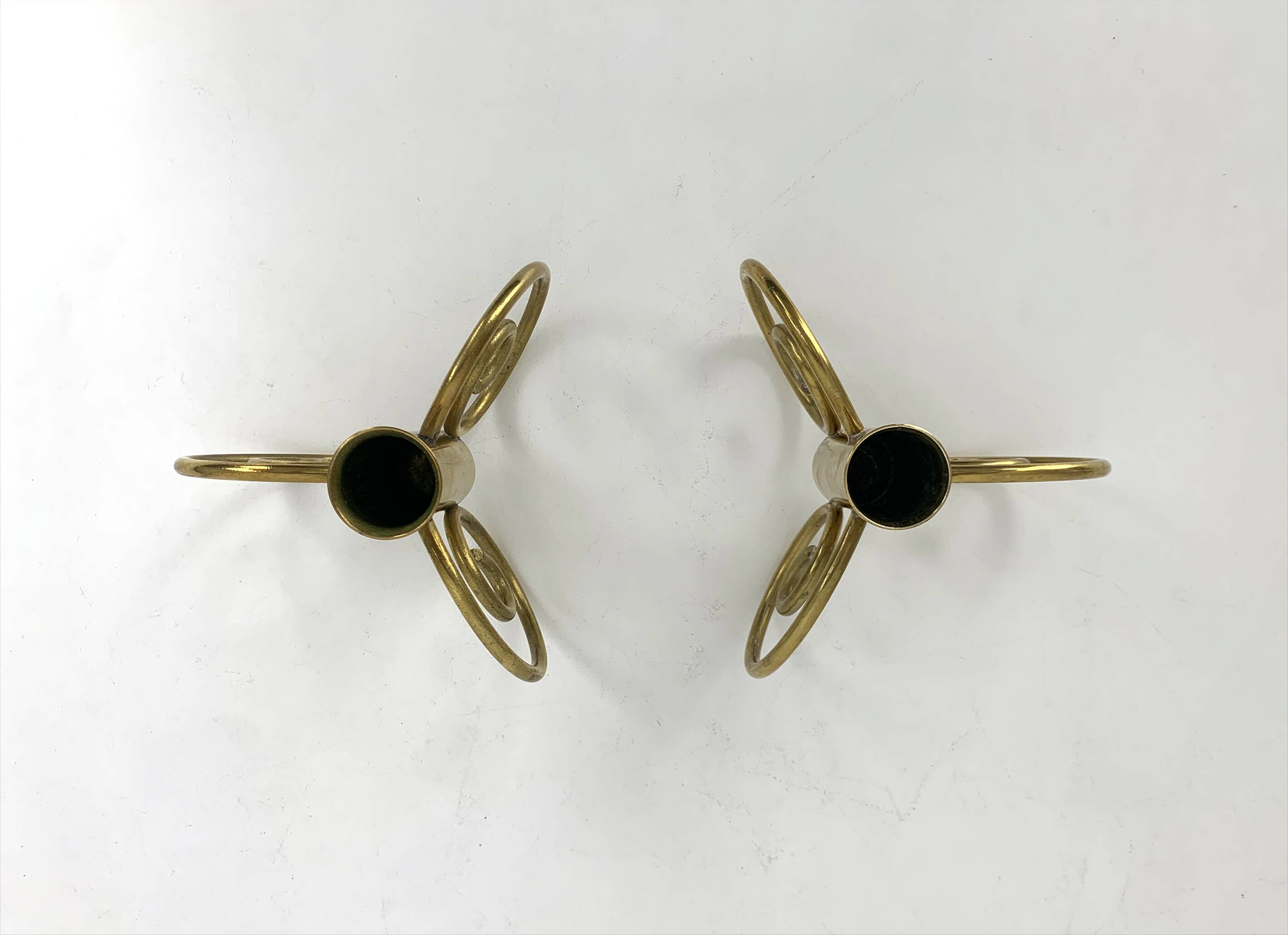 Pair of brass candlesticks, Lars Holmström for Svenskt Tenn, Sweden, 1950