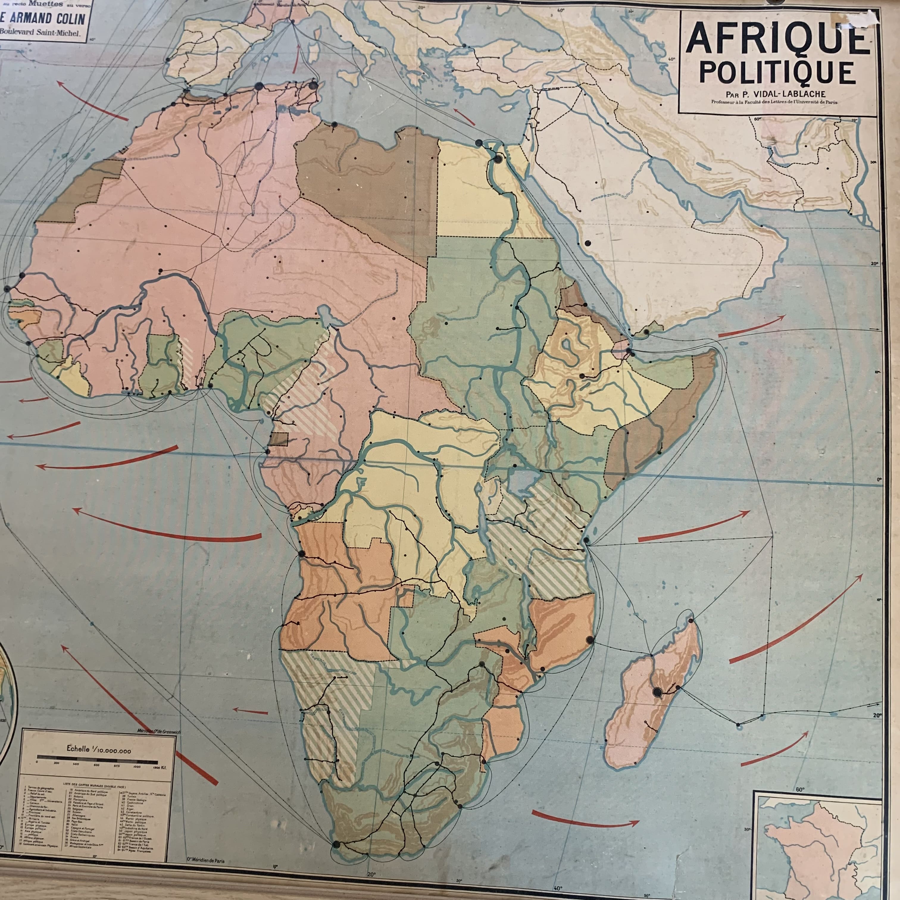 Old map Political Africa - n°17 and 17 bis by Vidal Lablache