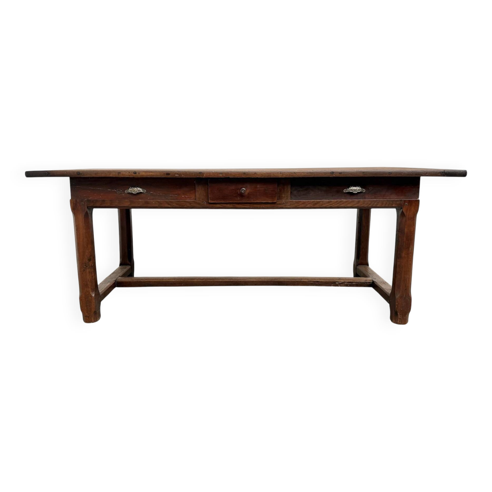 Farmhouse table, solid oak, 20th century.