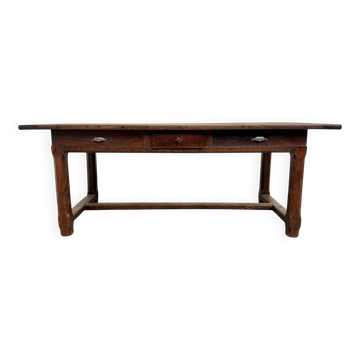 Farmhouse table, solid oak, 20th century.