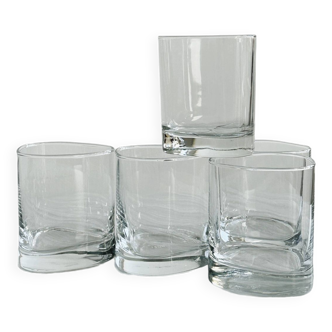 5 whiskey glasses - water.