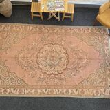 Oushak Melon Turkish Rug 180x290 Rose Vintage Carpet -Rose Beige Rug -Rose Area Rug -Turkish Carpet