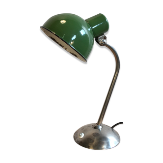 Lampe de bureau émail vert industriel vintage années 1930