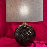 Lampe 70s boule ceram avec liseret h42x35 elec ok verifier