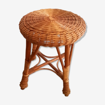 Tabouret osier rotin