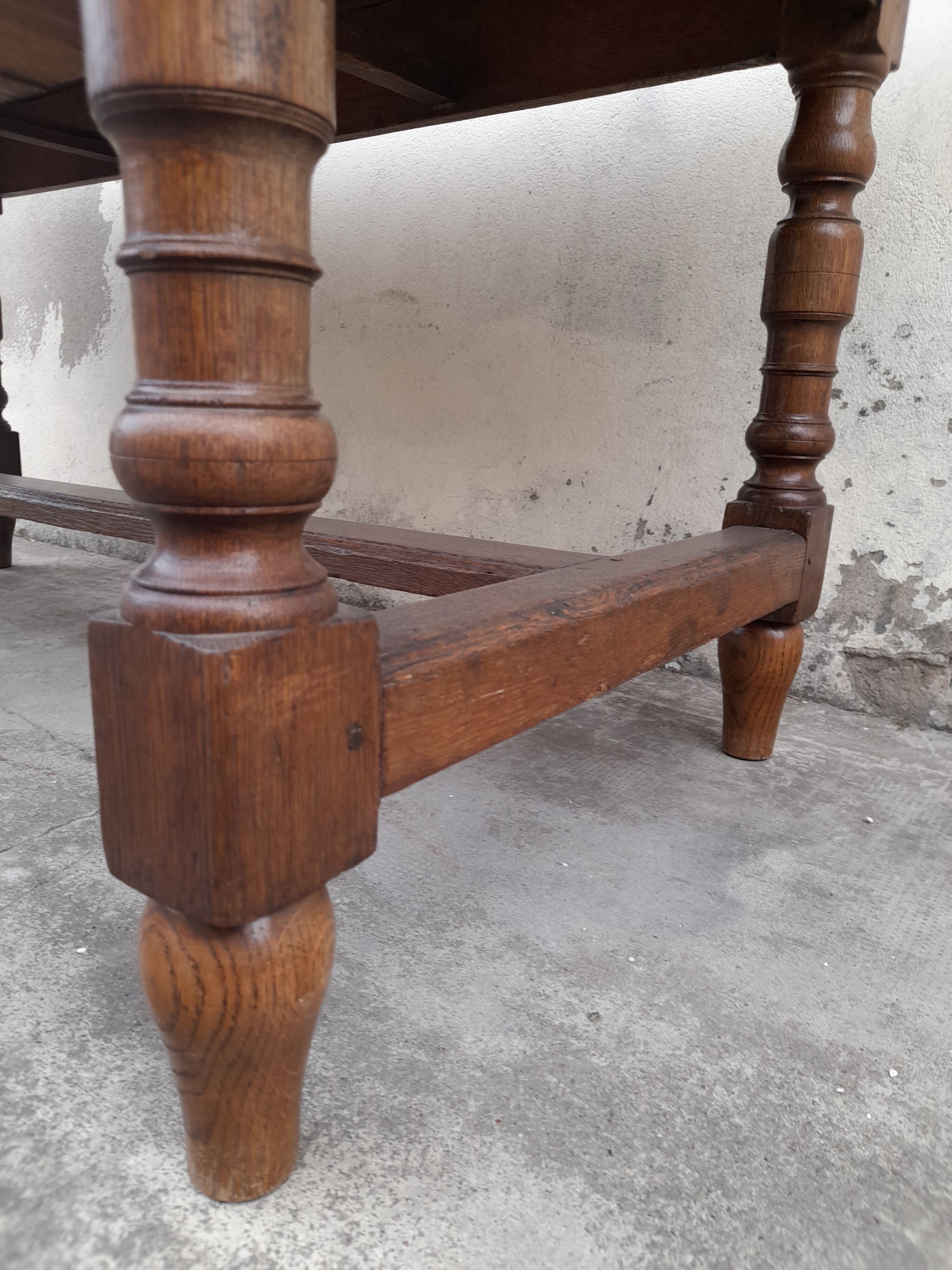 Rustic oak farmhouse table 19th -1m59