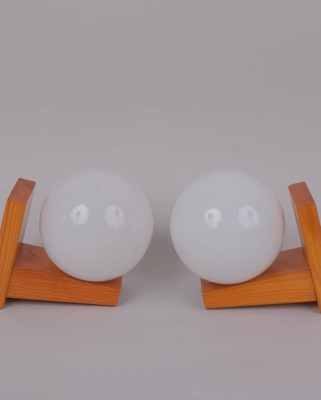 80s pine wall lights x2