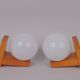 80s pine wall lights x2