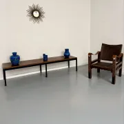 Large coffee table / modernist side table in wood and metal an60