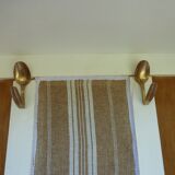 Entrance cabinet white cloakroom and wood linen upholstery fabric