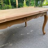 Extendable Louis XV dining table in solid oak wood and marquetry 250cm