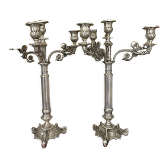 Pair of gilded bronze candlesticks