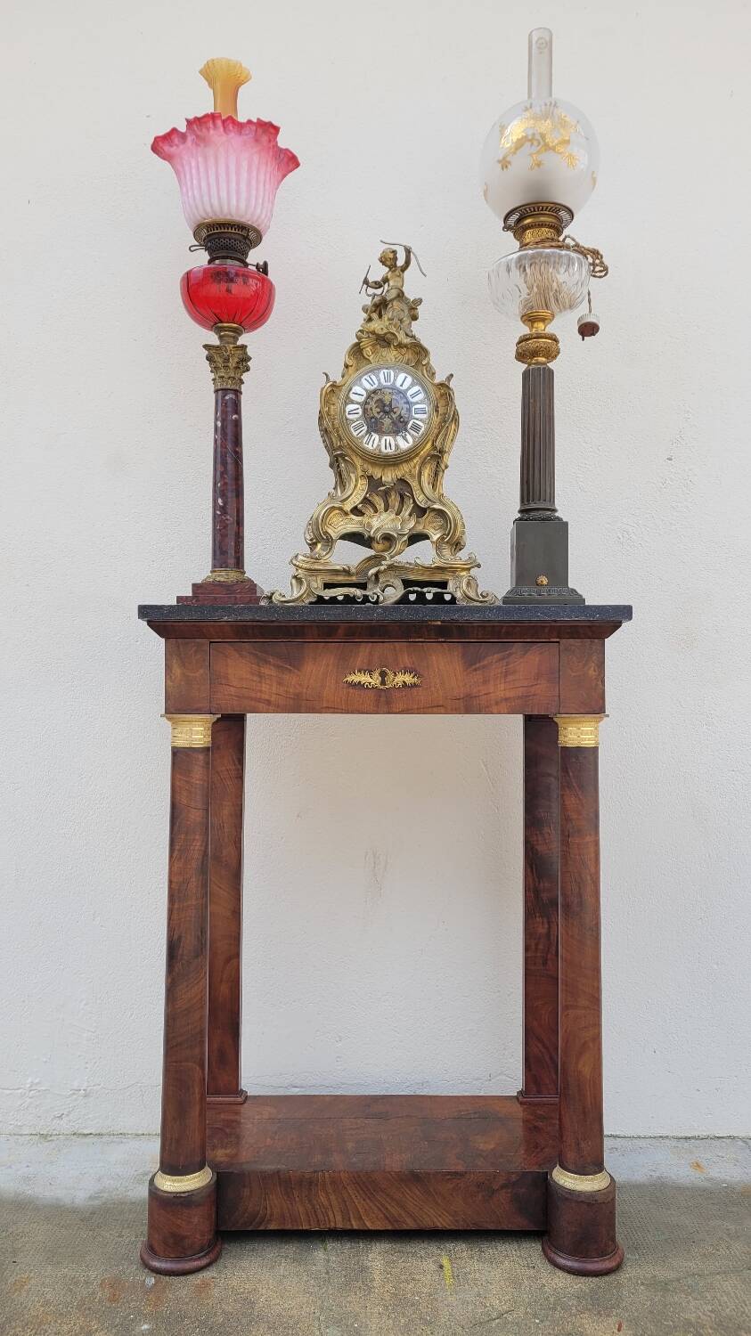 Console Empire en acajou et bronze, XIXème