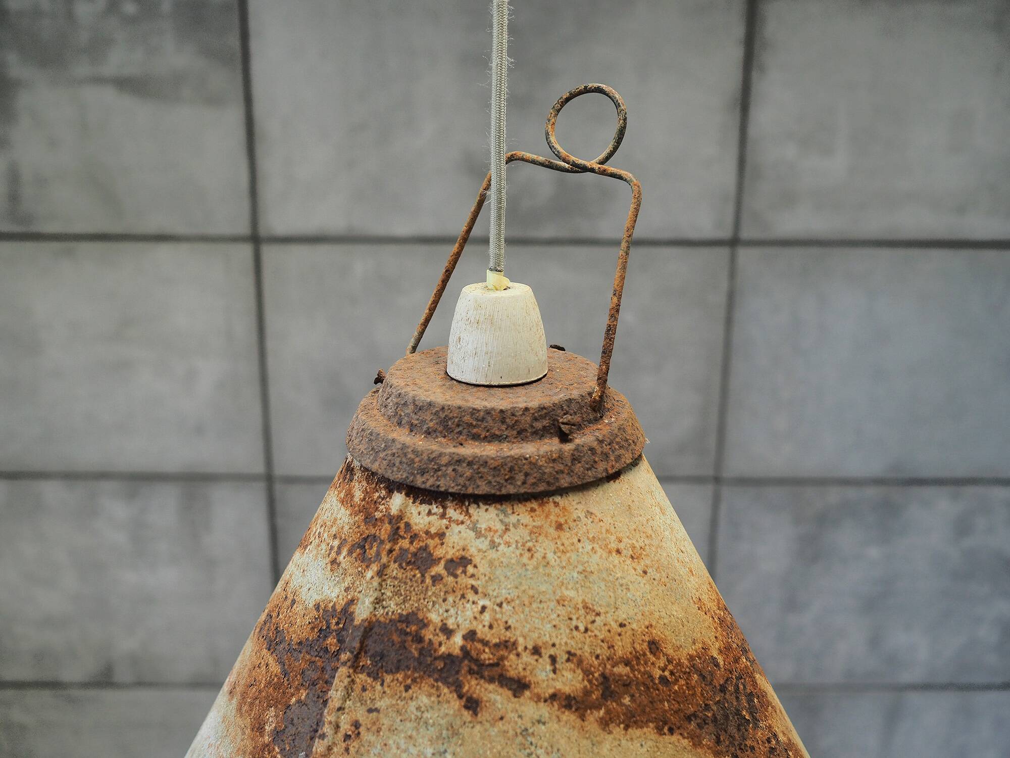 Metal lamp, industrial style, 1950s