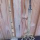Zoomorphic bronze fireplace shovel and tongs