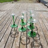 6 anciens verres à vin blanc d’Alsace