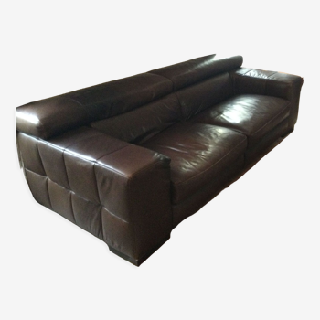 Motorized 3-seater sofa, leather, Natuzzi