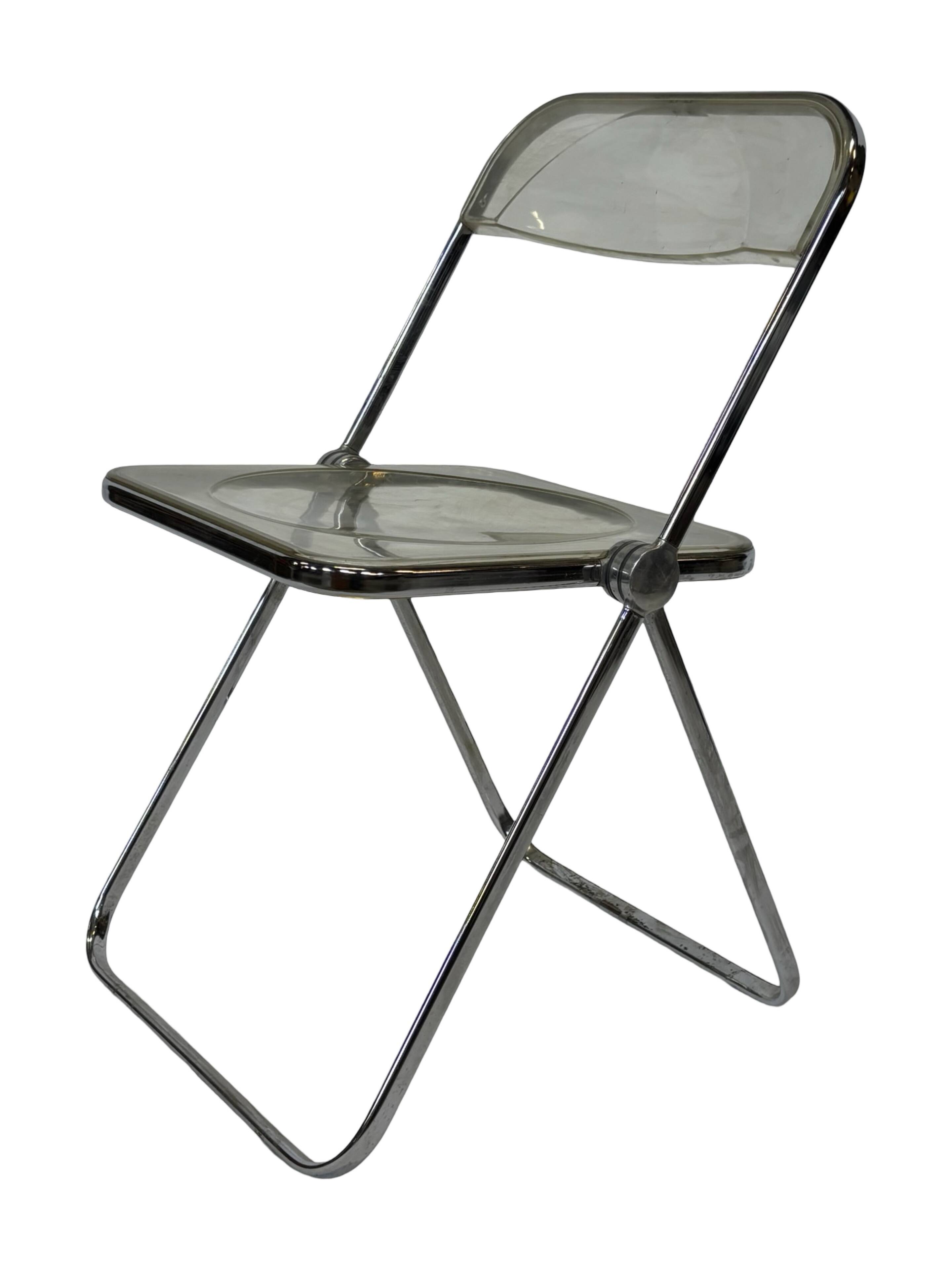 Chaise vintage Plia par Giancarlo Piretti pour Castelli