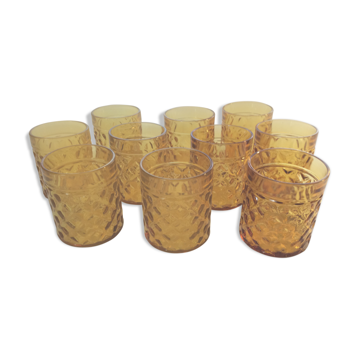 10 vintage "pineapple" glasses