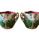 Pair of slipware plant pots in Art Nouveau style