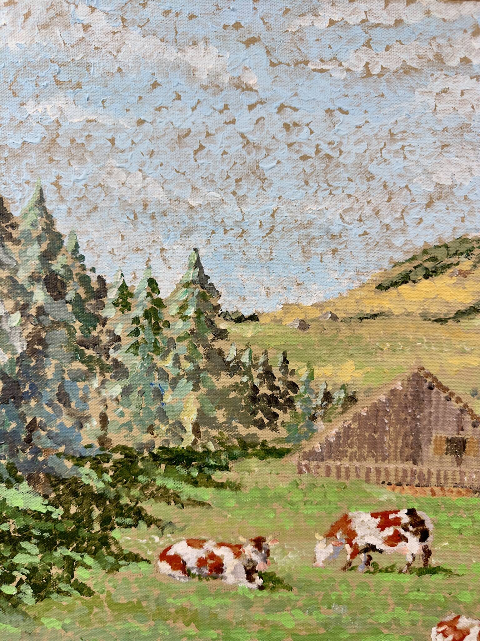 Oil painting of a mountain landscape – Didier TERME (1952)