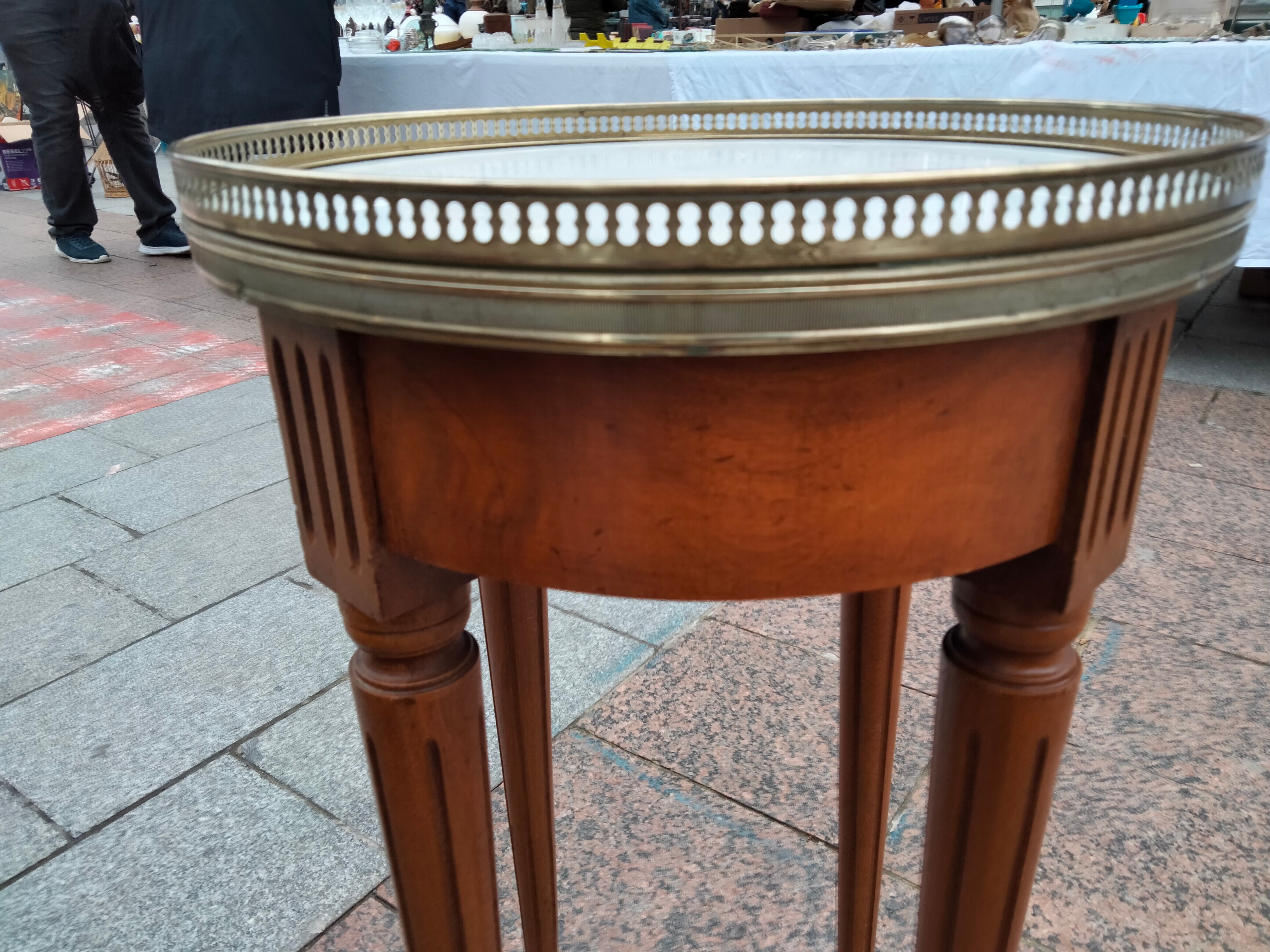 Gueridon side table old marble top vintage xxeme