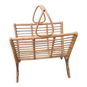 Rattan magazine rack (1970s)