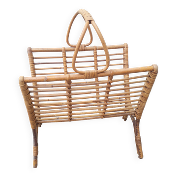 Rattan magazine rack (1970s)