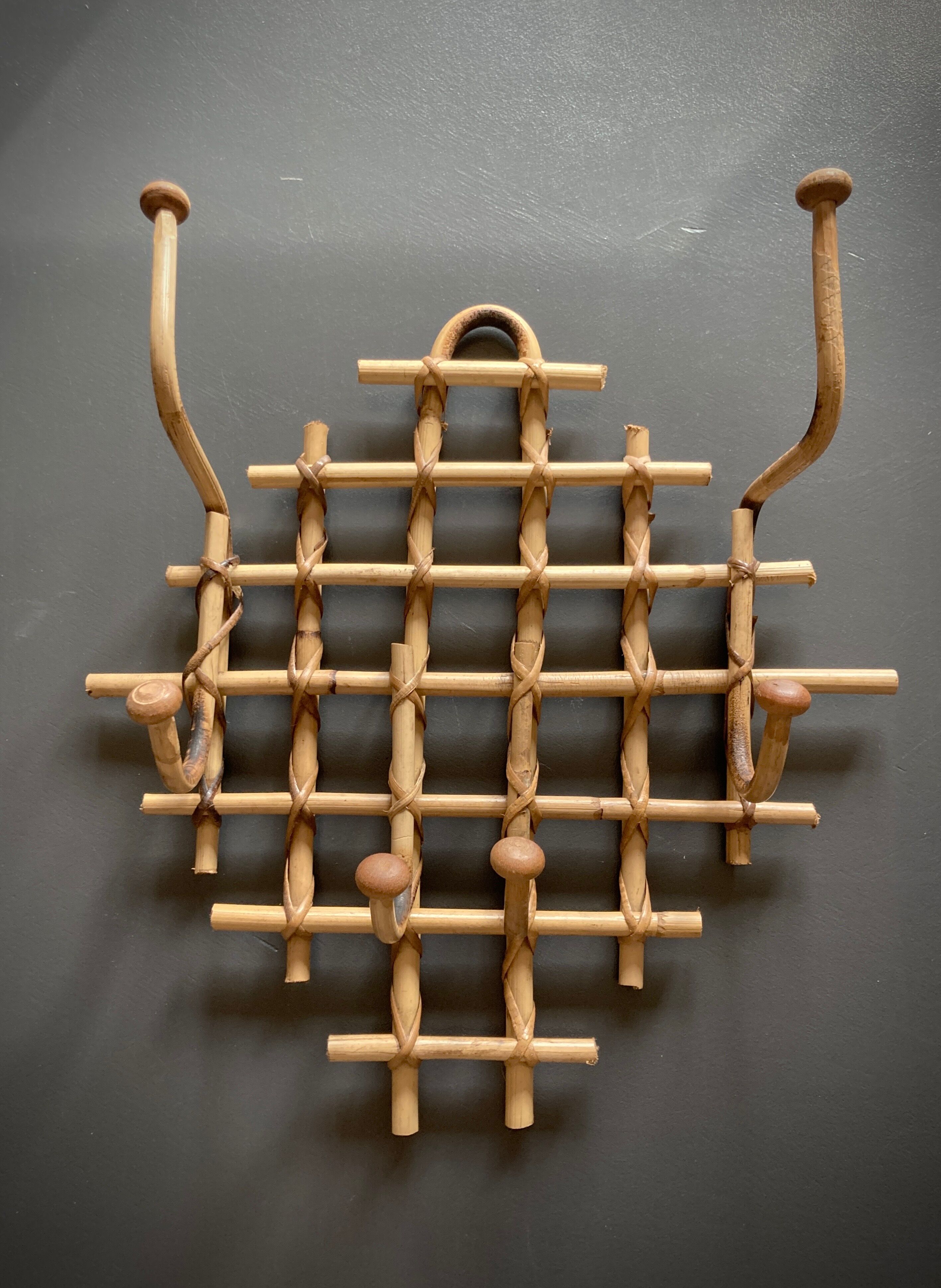Bamboo wall coat rack