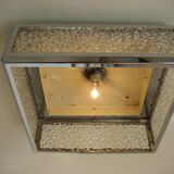 Vintage ceiling lamp with plastic sheets in chomed profiles 46x46 cm