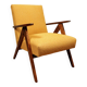 Fauteuil Mid-Century en bois de couleur jaune avec boucle au design scandinave