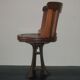 Chaise de bureau nautique tournante antique, teck