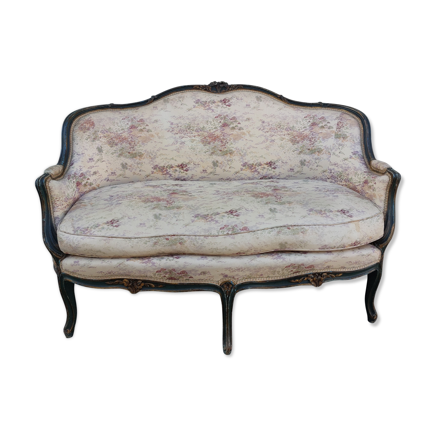 Sofa bench louis XV carved basket