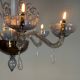 Venetian chandelier in two-tone grey/blue Murano glass with gilding, circa 1990.